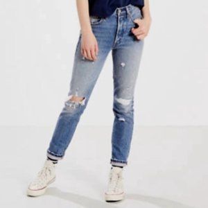 Levi's High Rise Skinny Leg Jeans 26x28 Button Fly